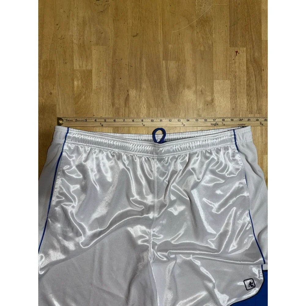 AND1 Basketball Shorts 3XL White Blue Satin Athletic Mesh Logo 11